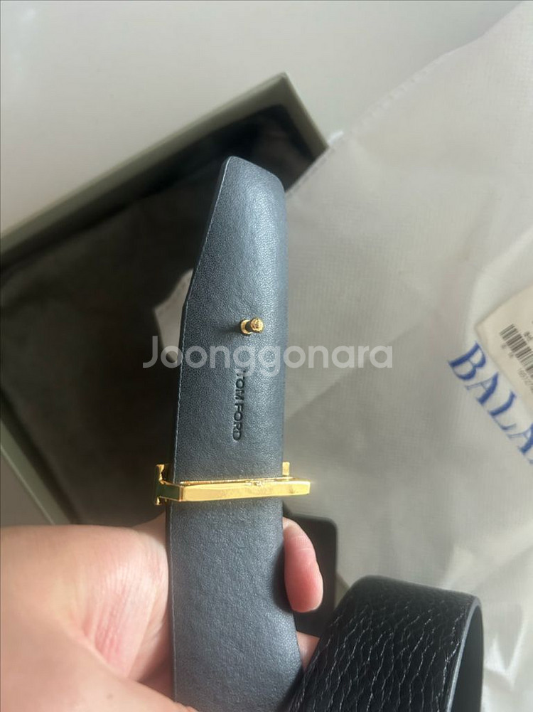 톰포드 블랙 가죽 벨트 새상품--5