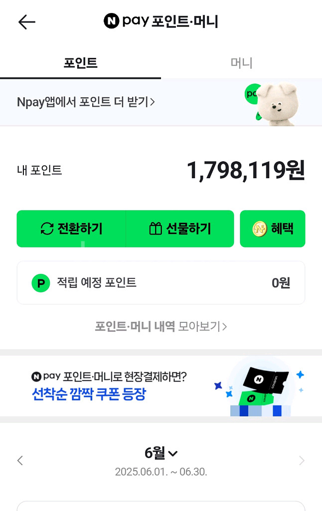 네이버페이 100만원 판매합니다. 3프로 할인--0