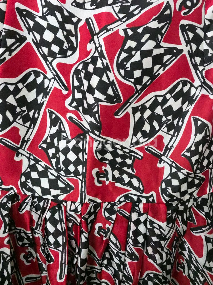 샤넬 실크 언발란스 스커트--3