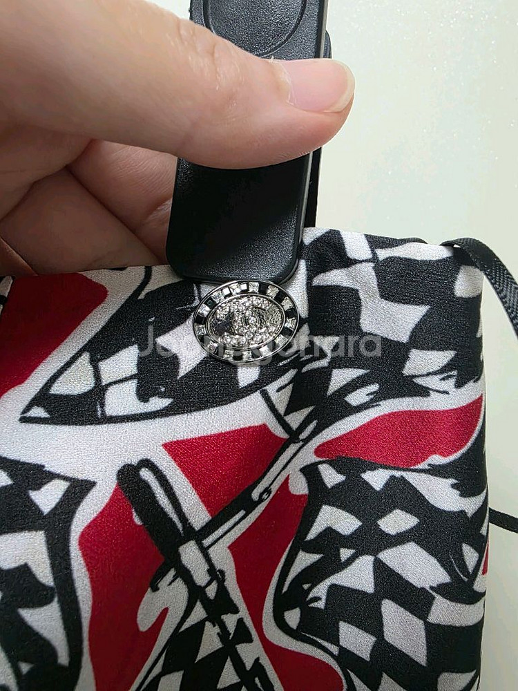 샤넬 실크 언발란스 스커트--5