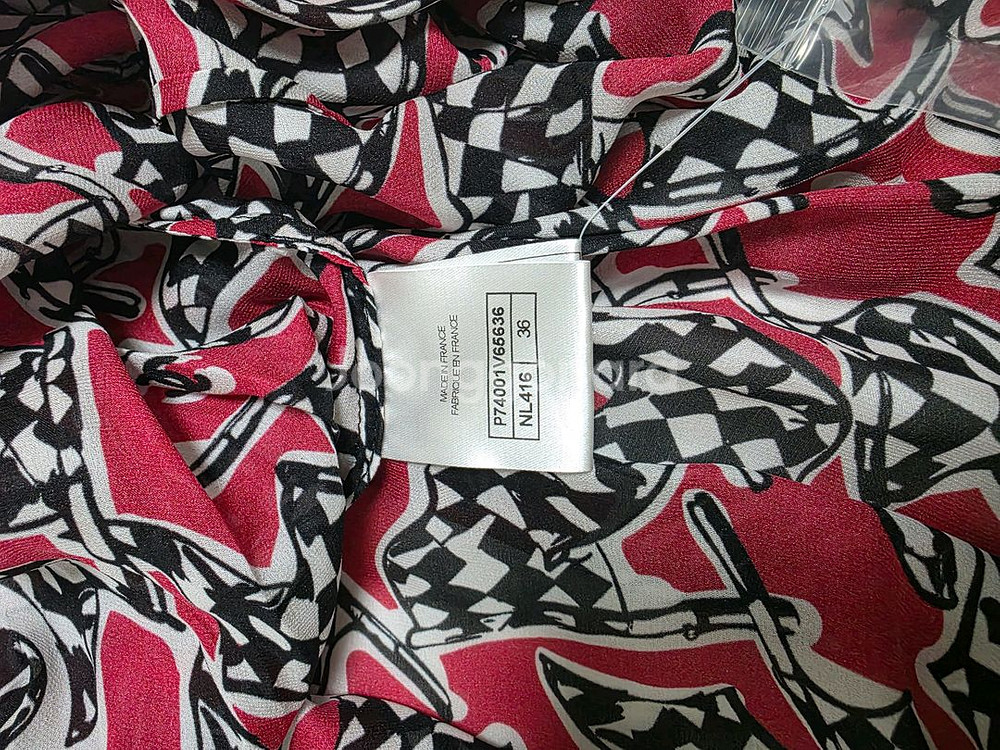 샤넬 실크 언발란스 스커트--6