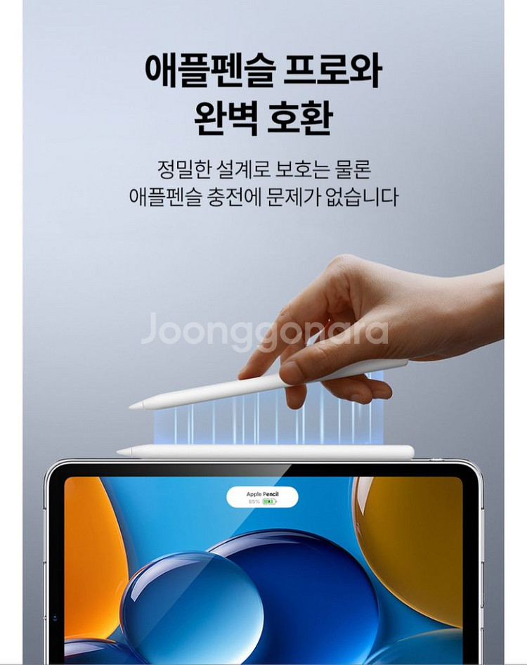 미사용 ESR 아이패드 프로4 12.9 투명 케이스--3