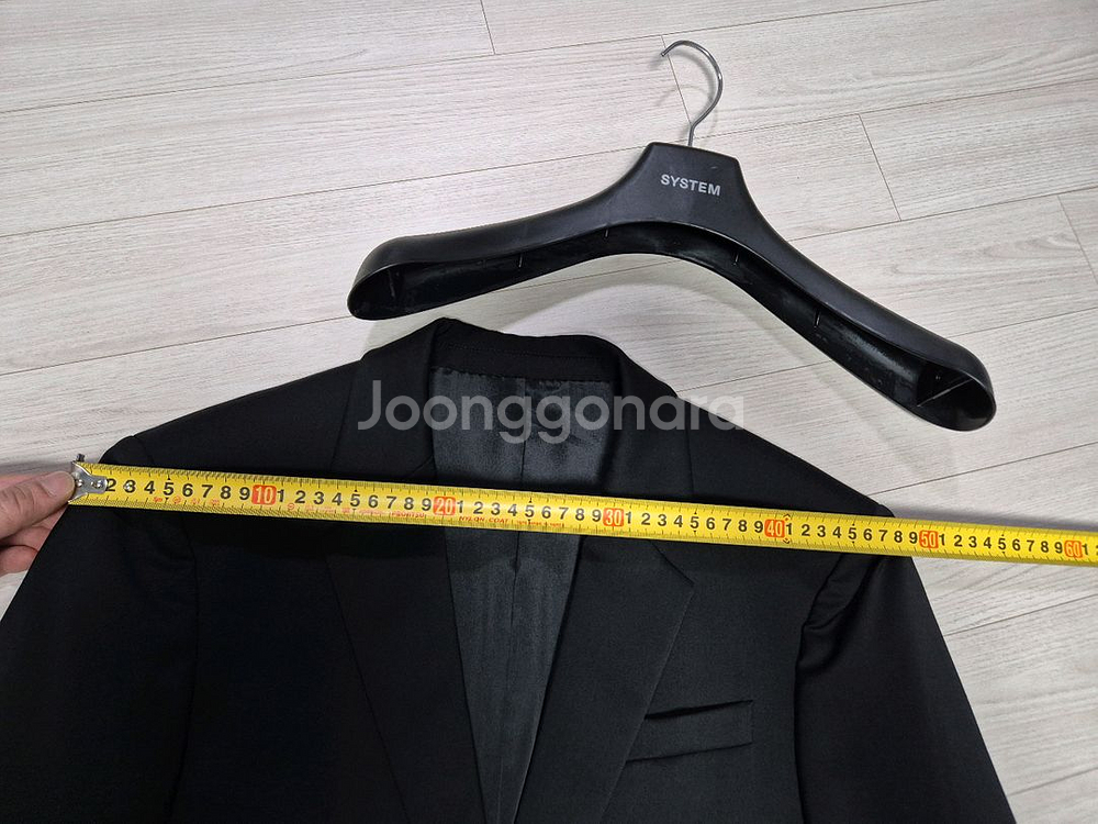 백화점 시스템옴므 울 블랙수트 세트 105사이즈--2