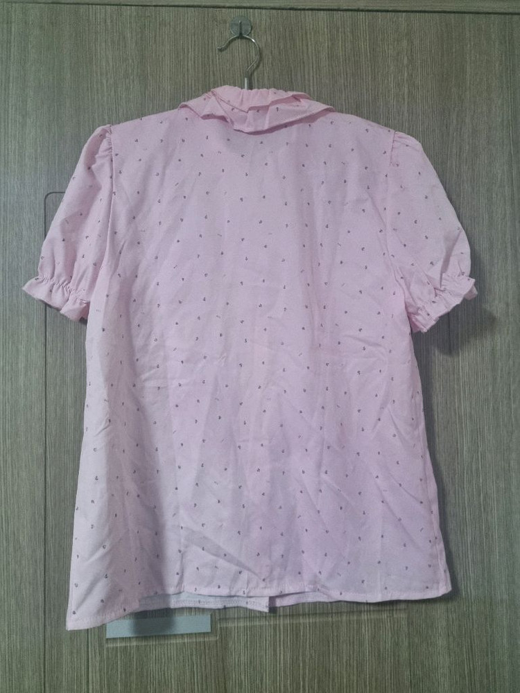 레이스 프릴 와이셔츠 핑크 s 이미지