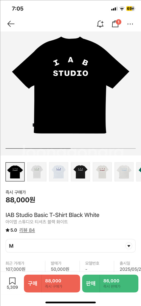 iabstudio 아이앱스튜디오 반팔 블랙M 새상품--0