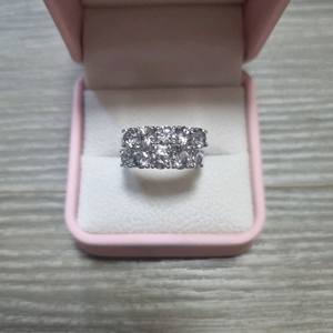 18k 화골 랩그로운다이아 3부 쌍가락지