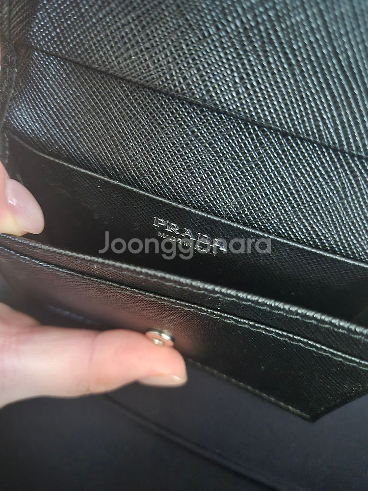 프라다 사피아노 카드지갑 블랙--2