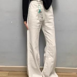 하이웨스트 흰색 와이드부츠컷 xs