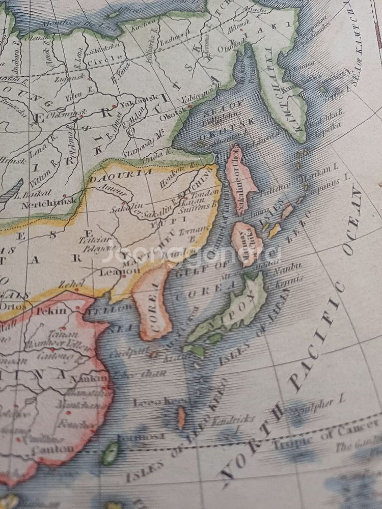 1800년대중반. 동해(한국해)표기. 미국발행지도--2