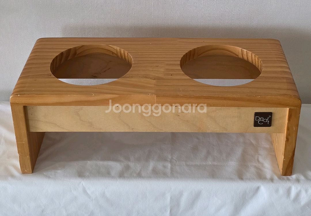 디어캣 고양이 강아지 원목 식기 받침대--0