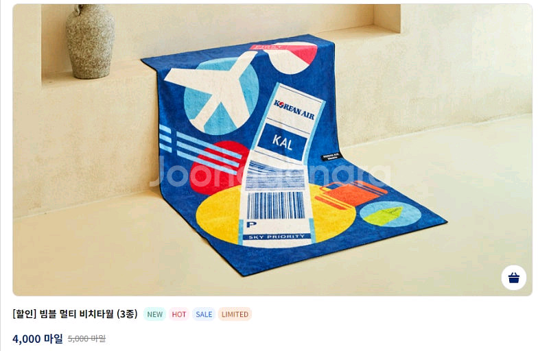 대한항공x빔블 콜라보 비치타월--2