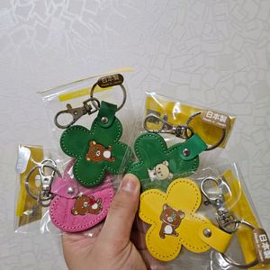 (정품) 리락쿠마 가죽 클로버 키링 4종