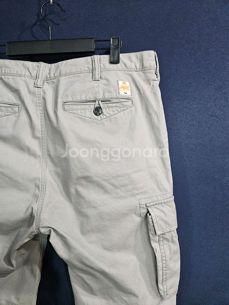 슈퍼드라이 아이보리 남성 허리 34~35 카고 조거팬츠--7