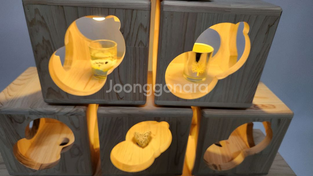 히노끼 편백 원목 큐브 조명 향수디퓨져 등--5