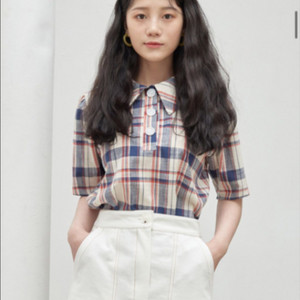 가니송 체크셔츠블라우스