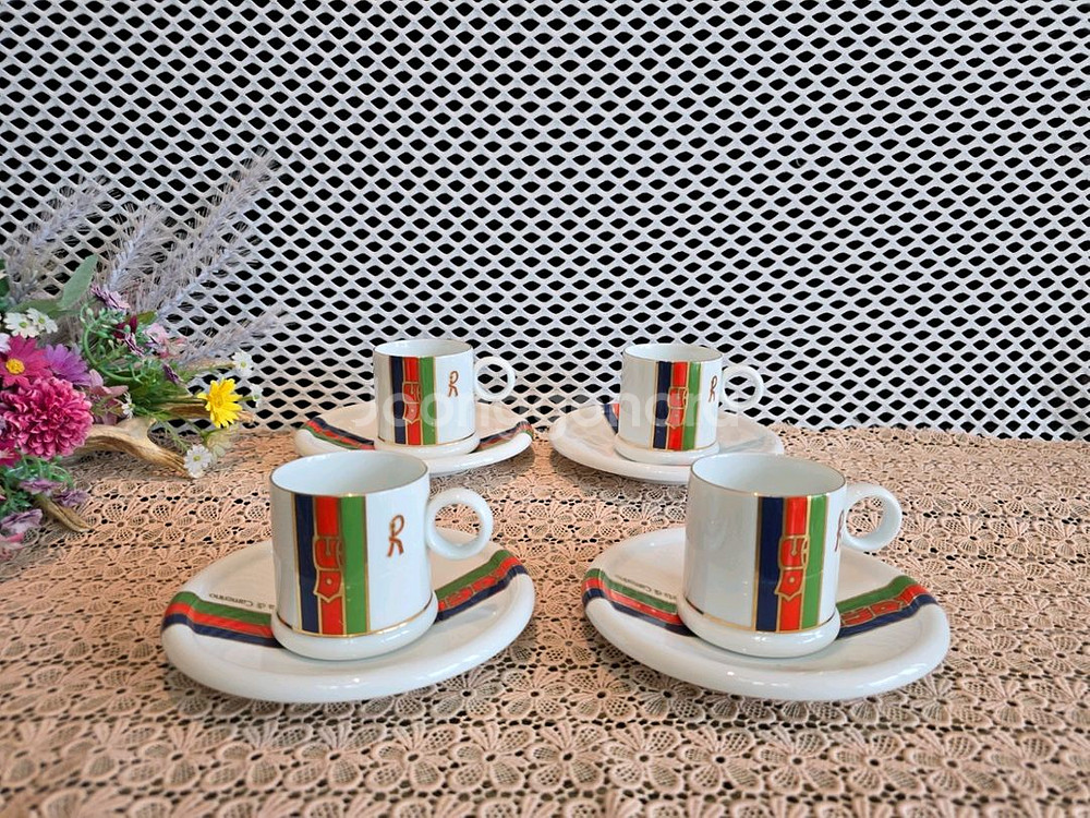 이태리 로베르타 디 까메리오 커피잔 4조.미사용--0