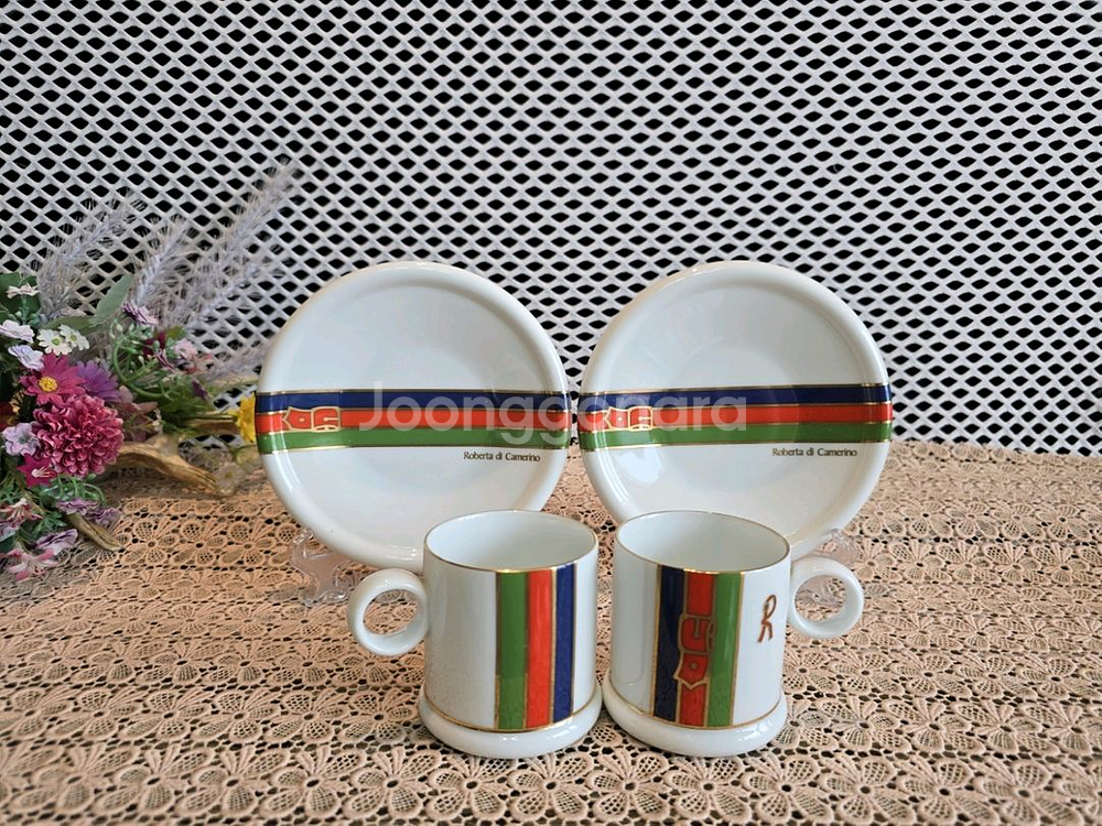 이태리 로베르타 디 까메리오 커피잔 4조.미사용--7