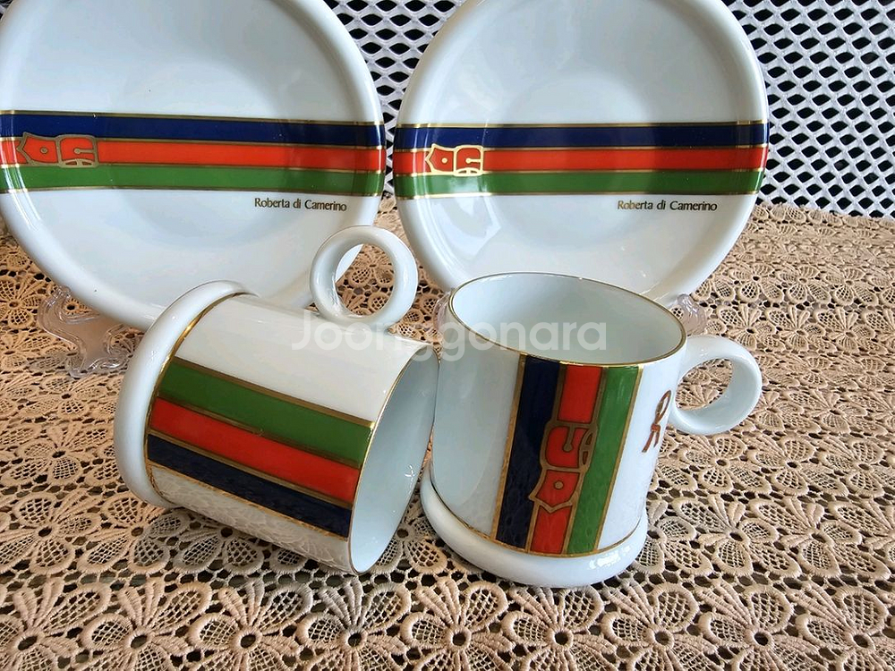 이태리 로베르타 디 까메리오 커피잔 4조.미사용--6
