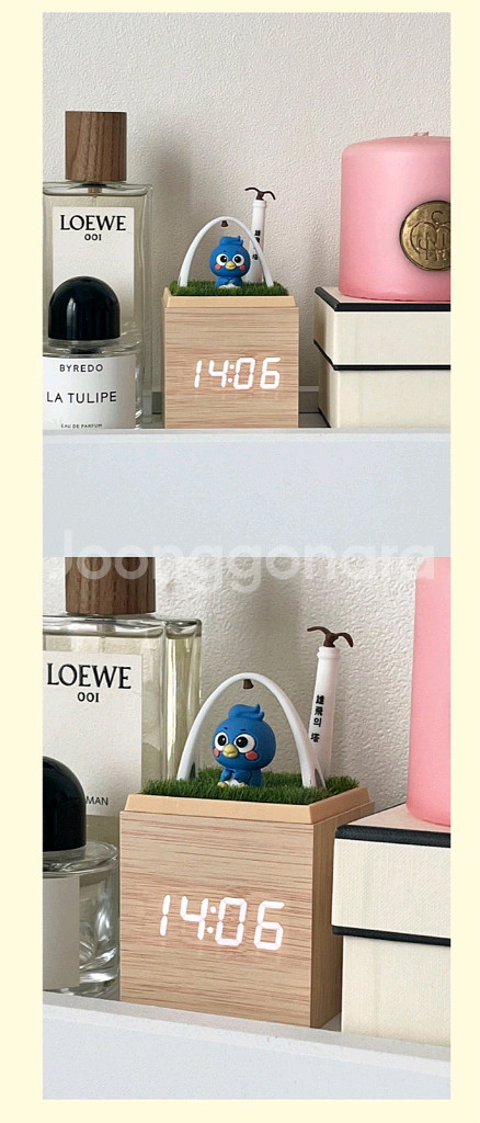 부산대학교 굿즈 산지니 LED 시계 무드등 겸용--1