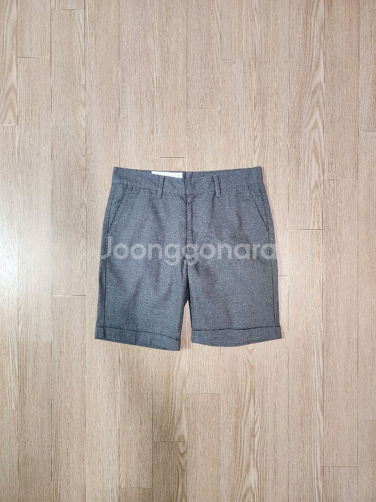 후스후 재팬 멜란지 그레이 턴업 하프 팬츠--0