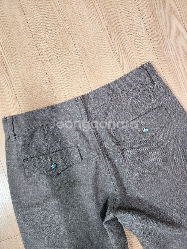 후스후 재팬 멜란지 그레이 턴업 하프 팬츠--4