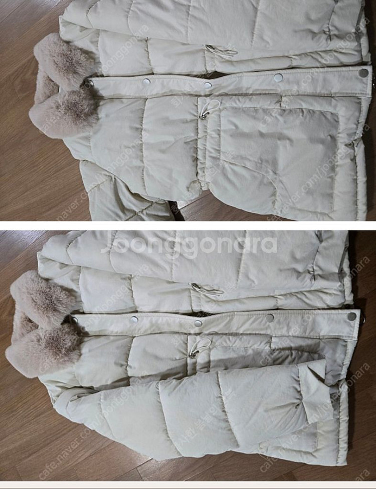여성 퍼카라 패딩 M사이즈 팝니다! 가격 인하--0