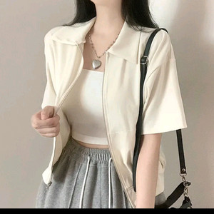 에이블리 크롭 반팔 집업