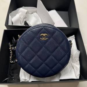 샤넬 동그리 클래식 샴골 네이비