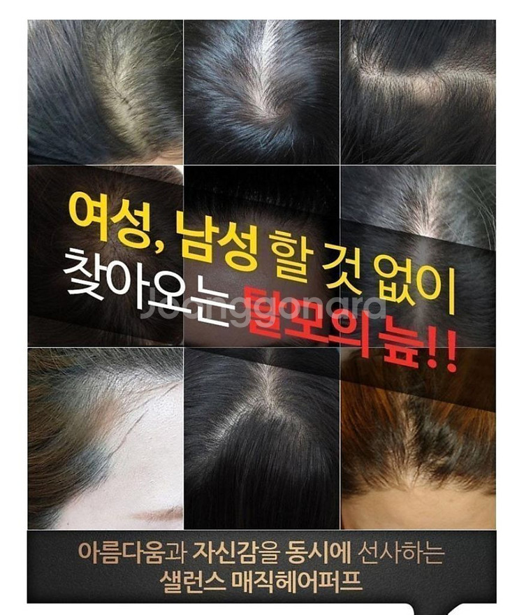 흰머리커버 새치커버 흑채 3개 탈모커버 휑한정수리커버--1