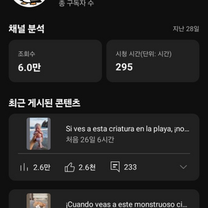 유튜브 채널 팝니다. (스페니쉬 쇼츠)