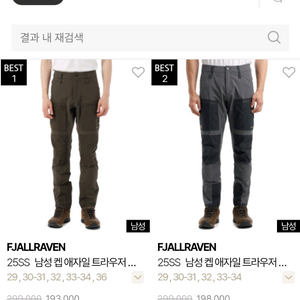 피엘라벤 켑 애자일 트라우저 레귤러 남성48