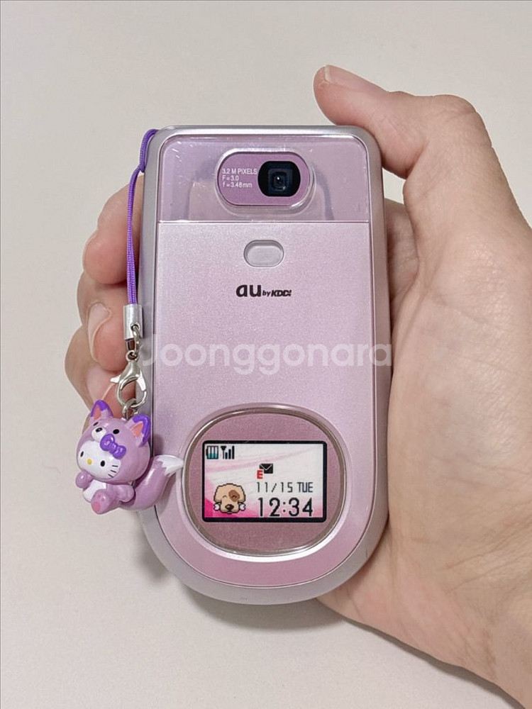 일본 au 교세라 그레이셔스 핑크 퍼플 목업폰 폴더폰--6