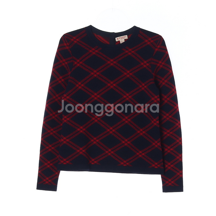 [S]브룩스브라더스 메리노울100% 체크 긴팔 니트 티--0