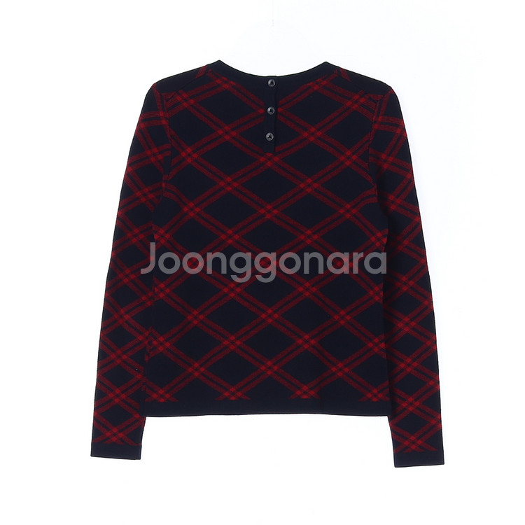 [S]브룩스브라더스 메리노울100% 체크 긴팔 니트 티--3