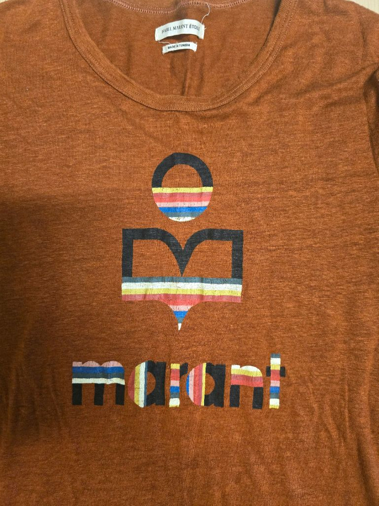 이자벨마랑 브라운 마100% 여름티셔츠--1