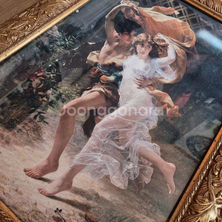 캔버스 빈티지그림 엔틱액자 50x70이낭 대형 (택배x--1