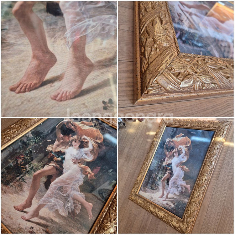 캔버스 빈티지그림 엔틱액자 50x70이낭 대형 (택배x--3