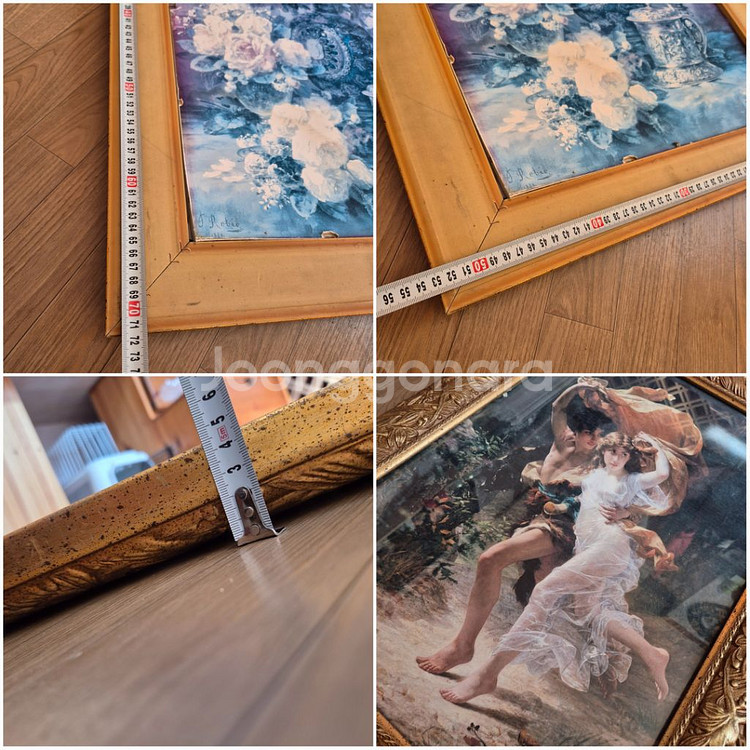 캔버스 빈티지그림 엔틱액자 50x70이낭 대형 (택배x--5