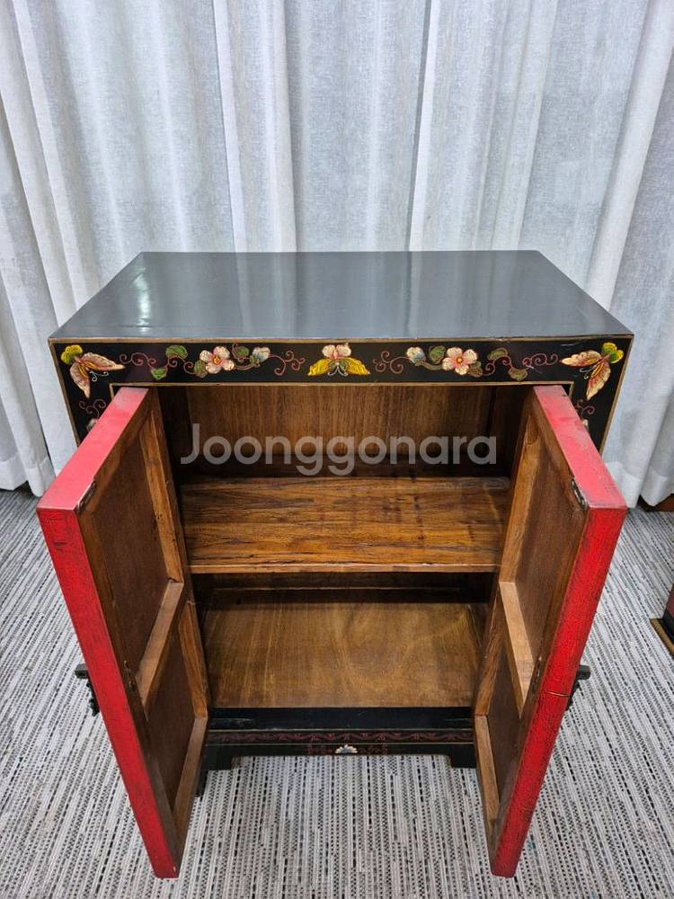 오리엔탈엔틱가구 나비장 양문나비장 블랙레드--9