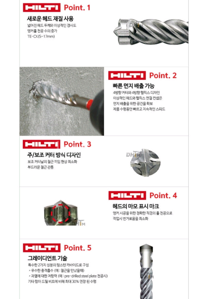 힐티 TE CX L2 12PCS 세트 해머 드릴 비트--3