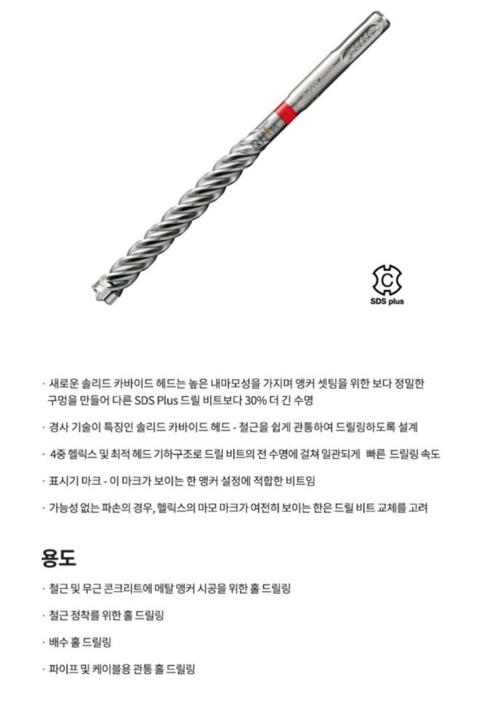 힐티 TE CX L2 12PCS 세트 해머 드릴 비트--2
