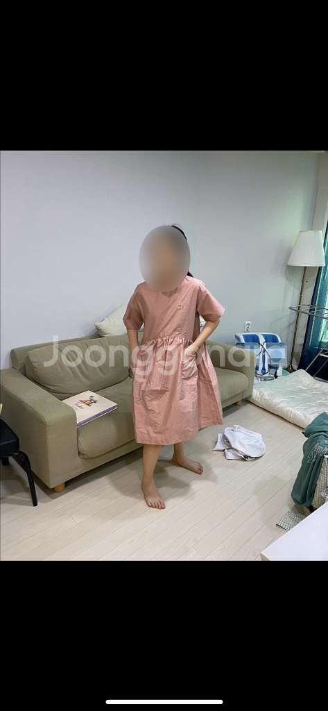 캉골 핑크 바스락 냉감 원피스 145--0
