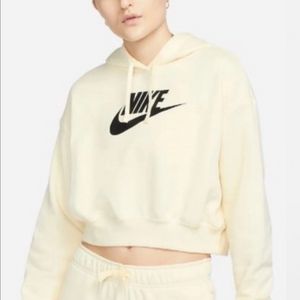 나이키 크롭 후드티 L