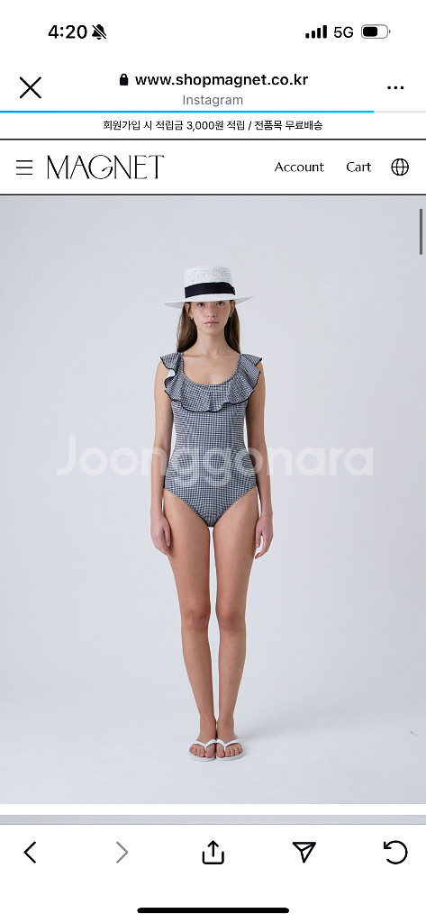 샵마그넷 Gingham Frill One Piece--2