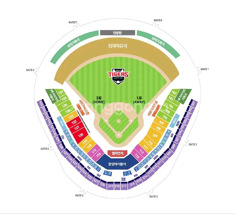 6/6(금) 기아 vs 한화 1루EV 515 야구티켓--0