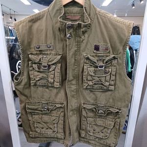 빈티지 밀리터리 멀티포켓 헌팅 조끼 xl