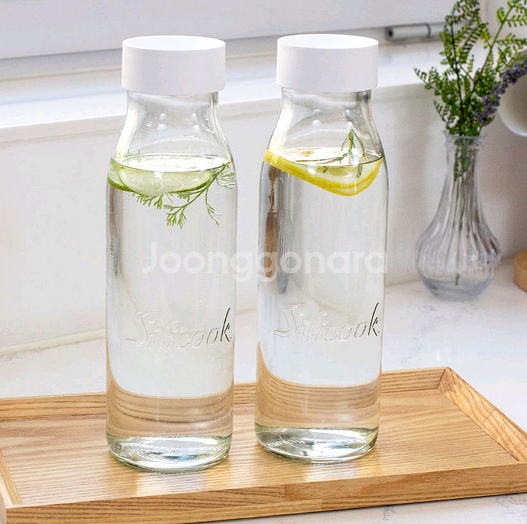 (미개봉)실리쿡 유리물병, 기울이면 물 나와요--1