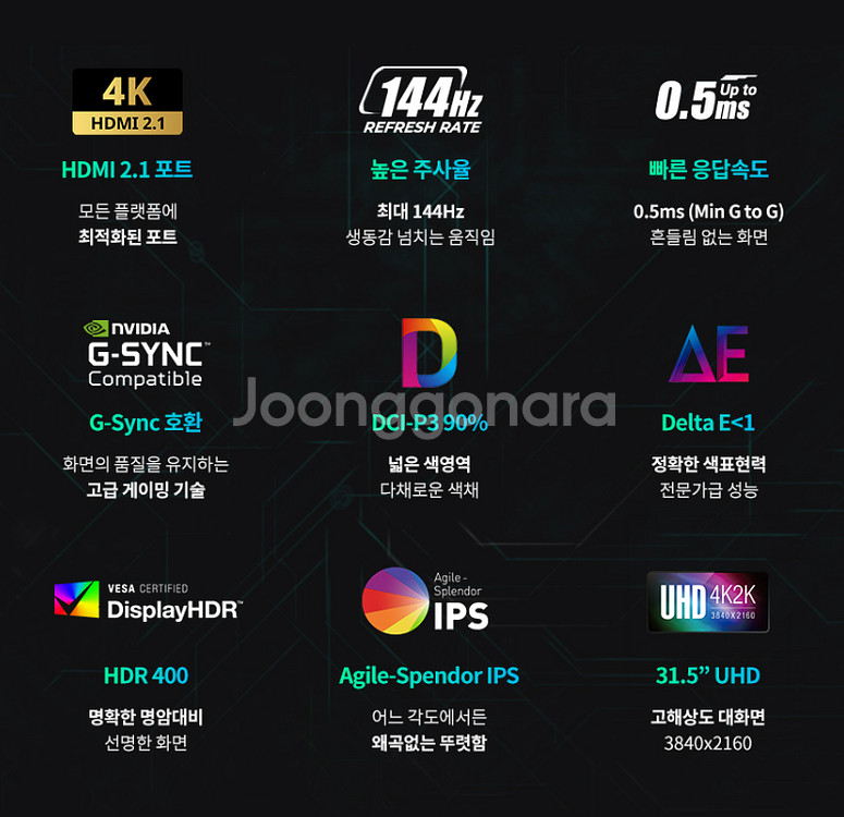 에이서 32인치 UHD4K 144Hz 게이밍모니터--5