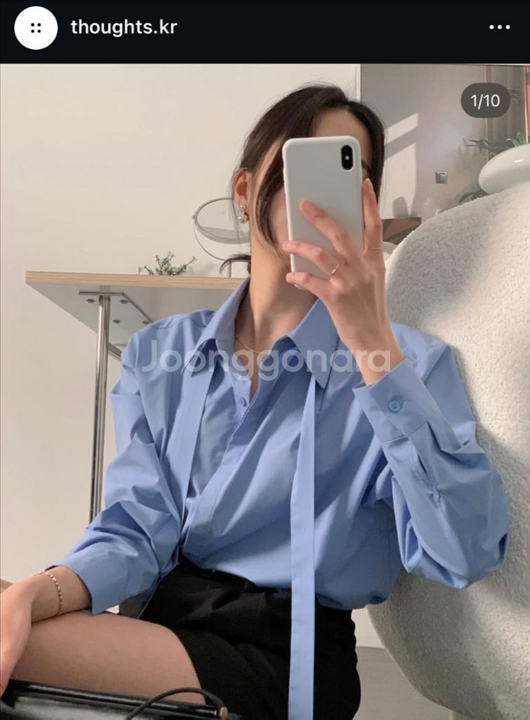 사색 자체제작 링클프리 블루 셔츠 브렌데일--0