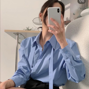 사색 자체제작 링클프리 블루 셔츠 브렌데일